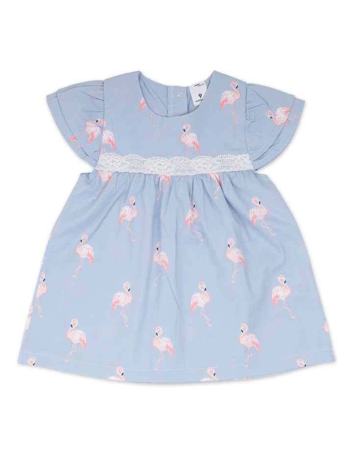 Infant Girls Summer 3 Pieces Co-ord Set Flamingo Blue at Zubaidas Official Pakistan