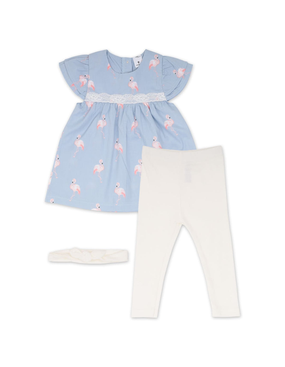 Infant Girls Summer 3 Pieces Co-ord Set Flamingo Blue at Zubaidas