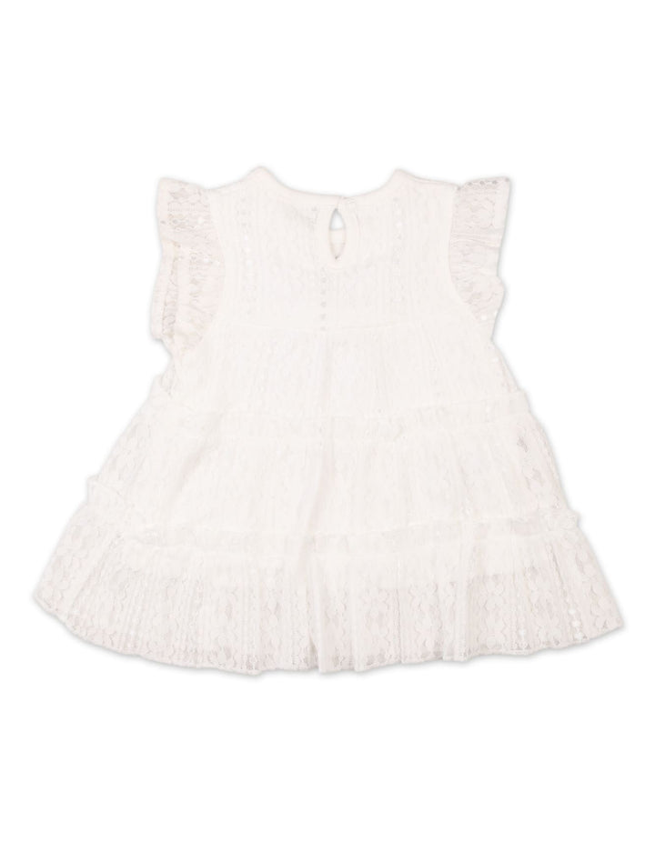 Infant Girls Summer Dress Bow White Premium Turkish Collection at Zubaidas Official Pakistan