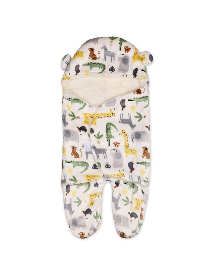 Infant Hooded Swaddle Animal White at Zubaidas Official Pakistan
