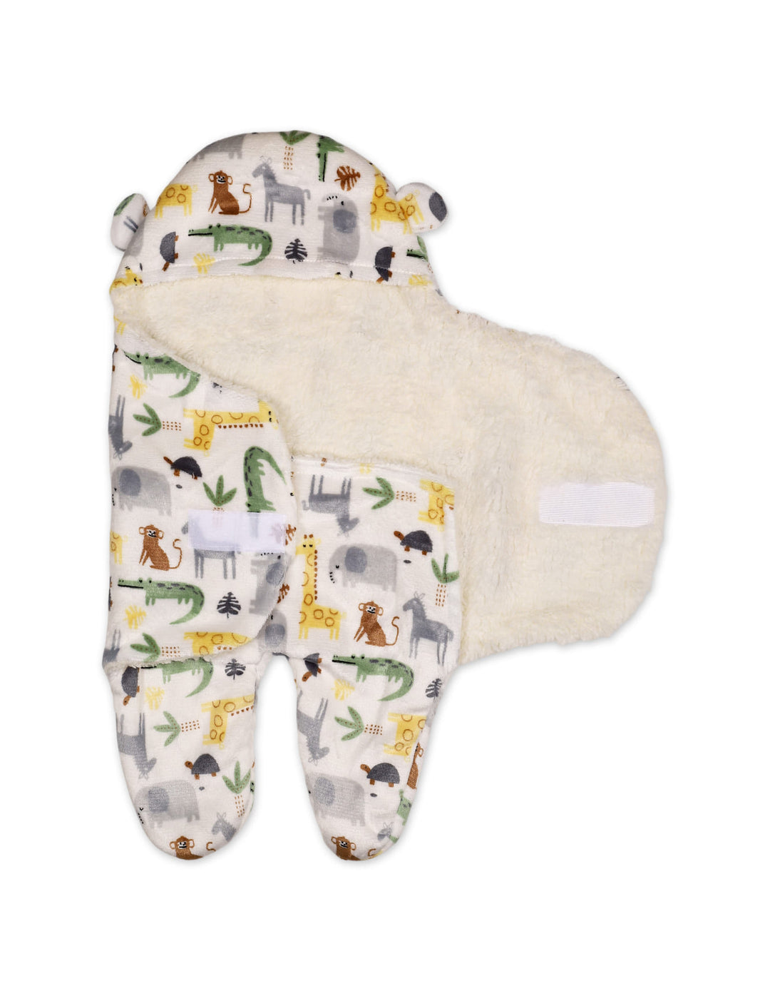Infant Hooded Swaddle Animal White at Zubaidas
