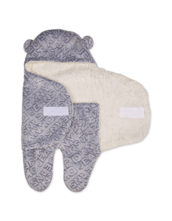 Infant Hooded Swaddle Grey and White at Zubaidas