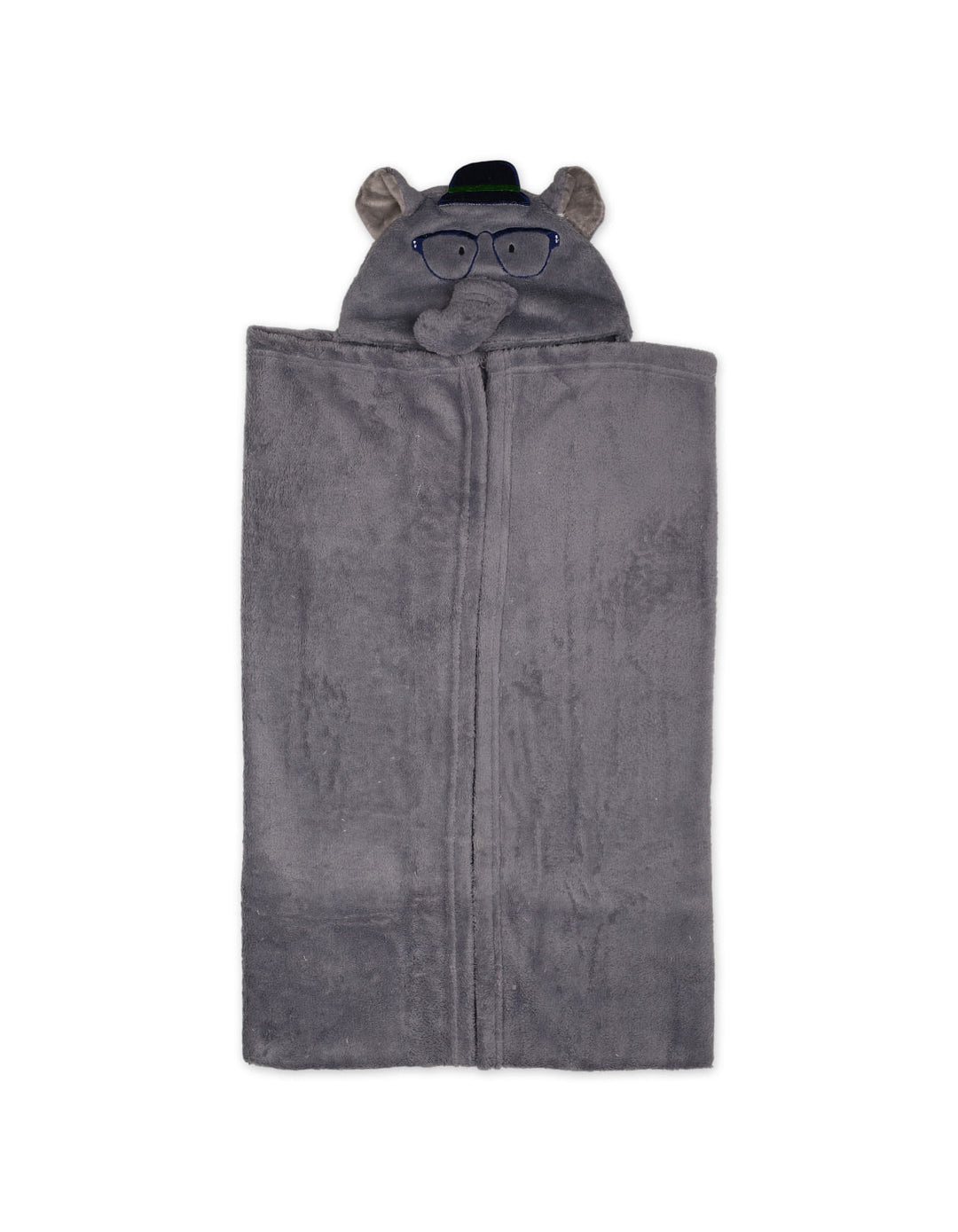 Infant Hooded Wrapping Blanket Elephant Dark Grey at Zubaidas