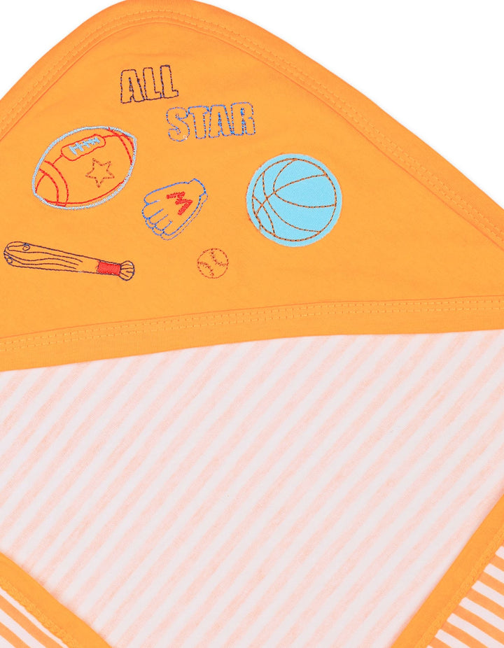 Infant Hooded Wrapping Sheet Orange at Zubaidas Official Pakistan