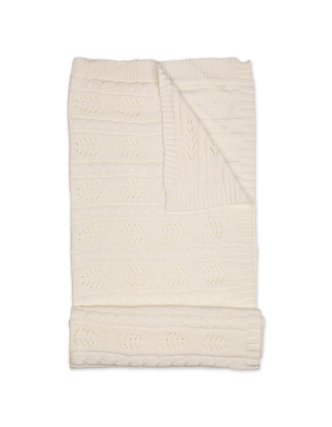 Infant Knit Blanket Leaf Off White at Zubaidas