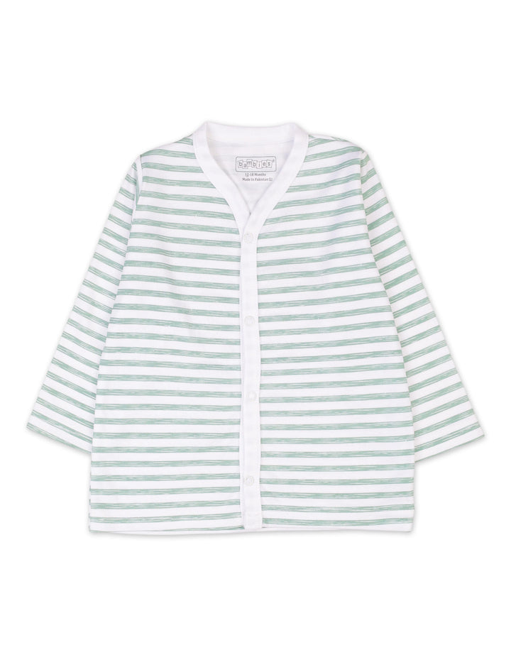 Infant Night Suit Bambies Marine Green Stripes at Zubaidas Official Pakistan