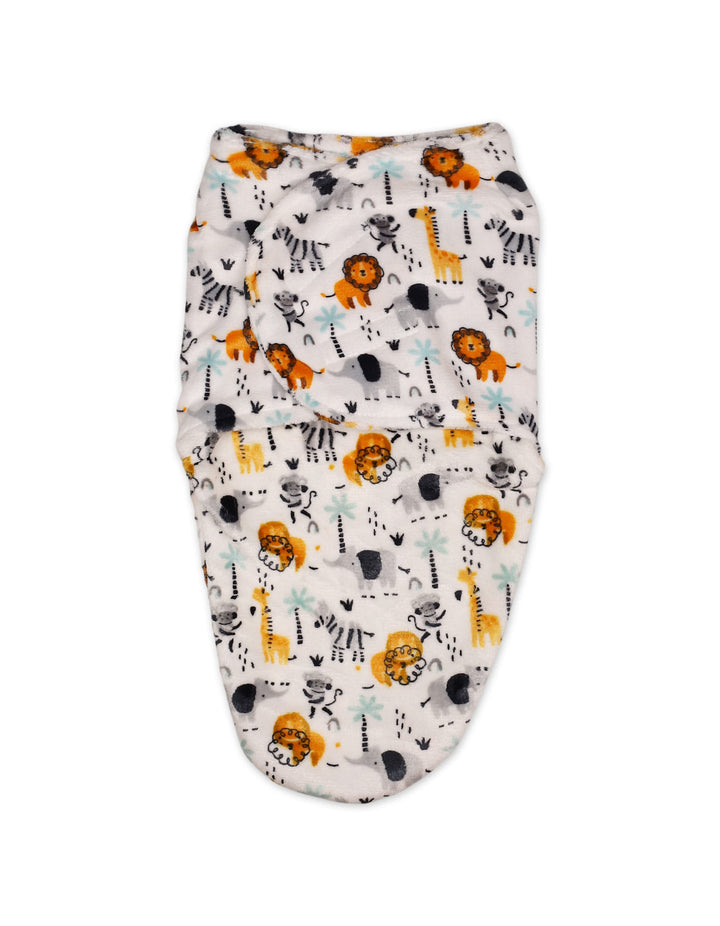 Infant Plush Swaddle Wrap with Velcro Closure Animals Print at Zubaidas Official Pakistan