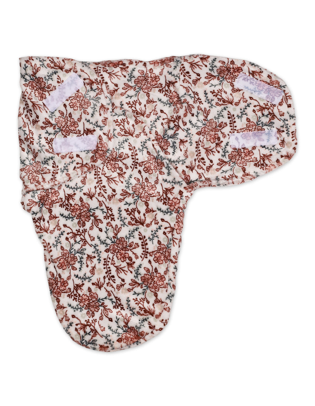 Infant Plush Swaddle Wrap with Velcro Closure Floral at Zubaidas