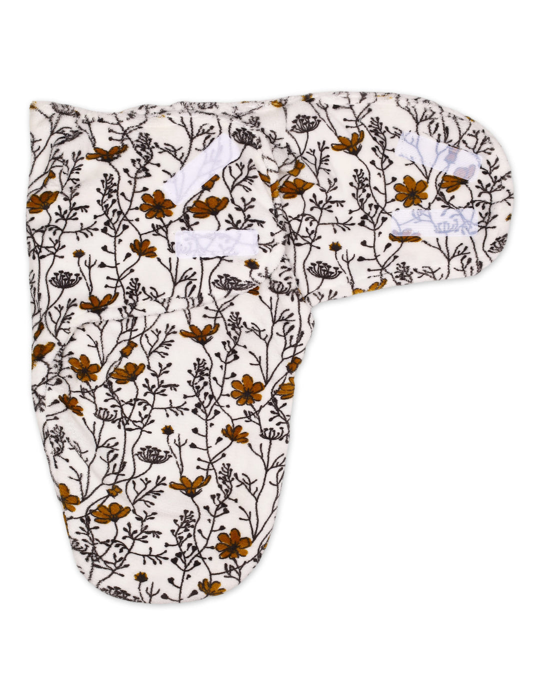Infant Plush Swaddle Wrap with Velcro Closure Flowers at Zubaidas