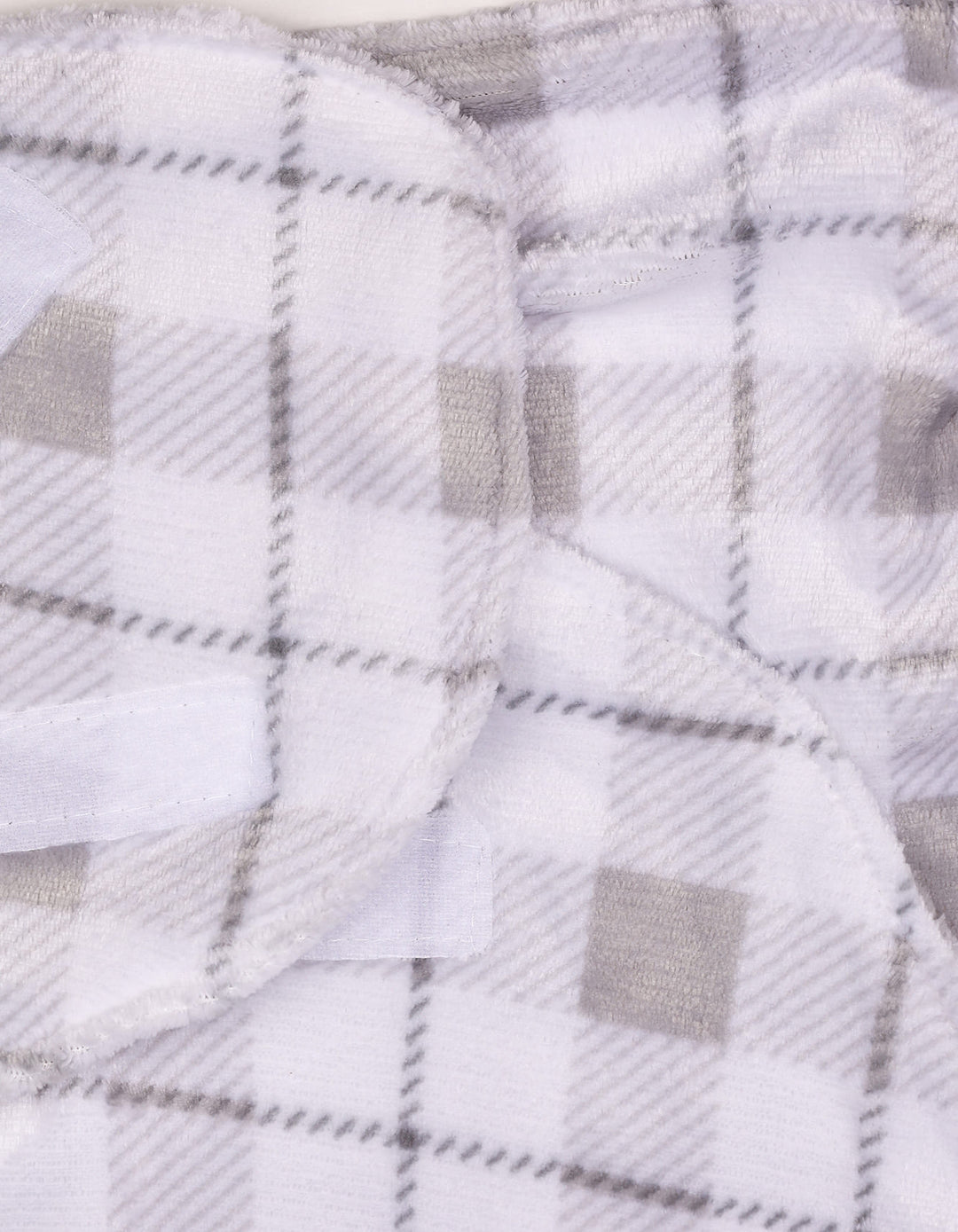 Infant Plush Swaddle Wrap with Velcro Closure Plaid Pattern at Zubaidas Official Pakistan