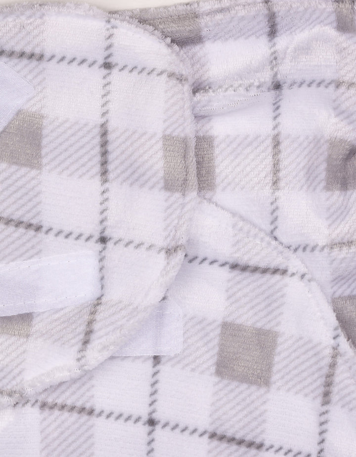 Infant Plush Swaddle Wrap with Velcro Closure Plaid Pattern at Zubaidas Official Pakistan
