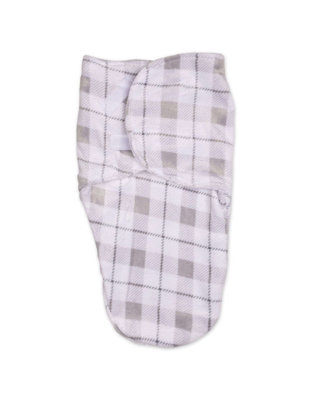 Infant Plush Swaddle Wrap with Velcro Closure Plaid Pattern at Zubaidas Online Pakistan