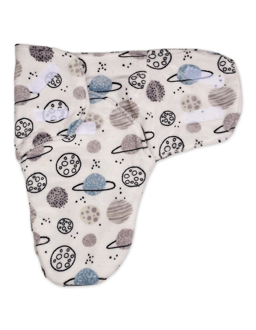 Infant Plush Swaddle Wrap with Velcro Closure Planets at Zubaidas