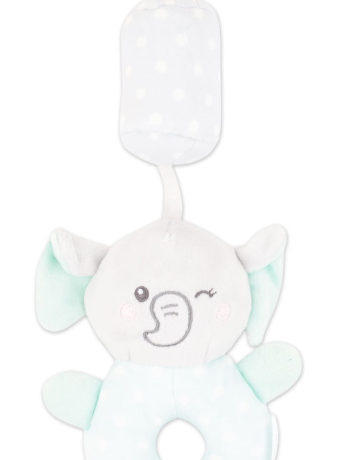 Infant Plush Toy with Hanging Ring Elephant Grey at Zubaidas