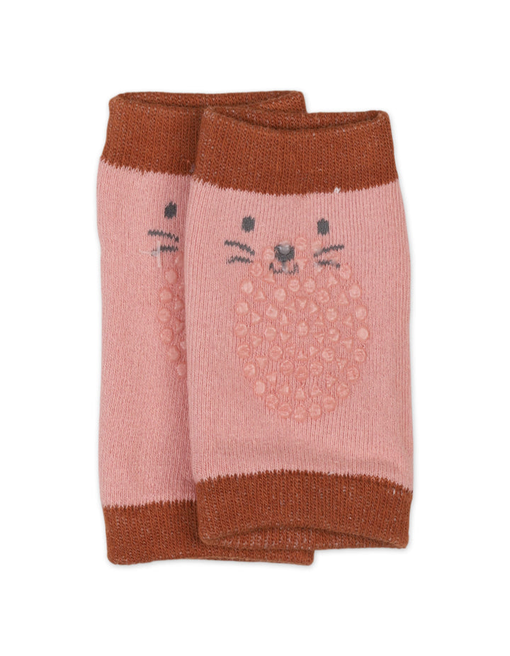 Infant Socks and Knee Pads Set Cat Print Brown at Zubaidas Official Pakistan
