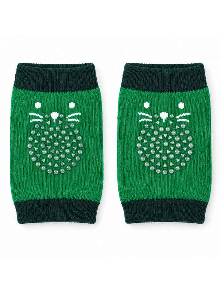 Infant Socks and Knee Pads Set Cat Print Green and White at Zubaidas Online Pakistan