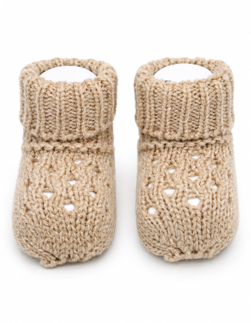 Infant Soft Knit Booties Light Brown at Zubaidas Official Pakistan