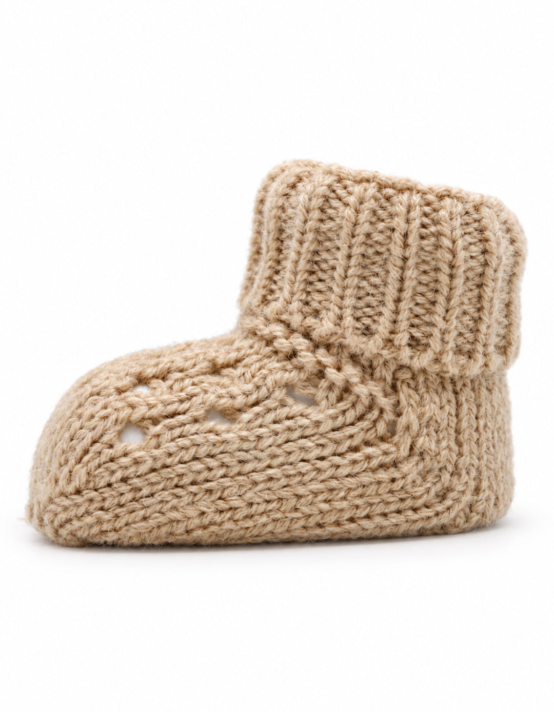 Infant Soft Knit Booties Light Brown at Zubaidas Online Pakistan