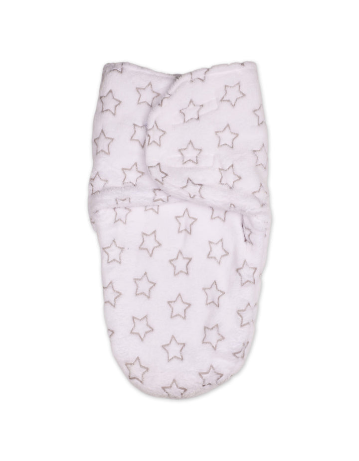 Infant Swaddle Wrap with Velcro Closure Star White and Grey at Zubaidas Online Pakistan