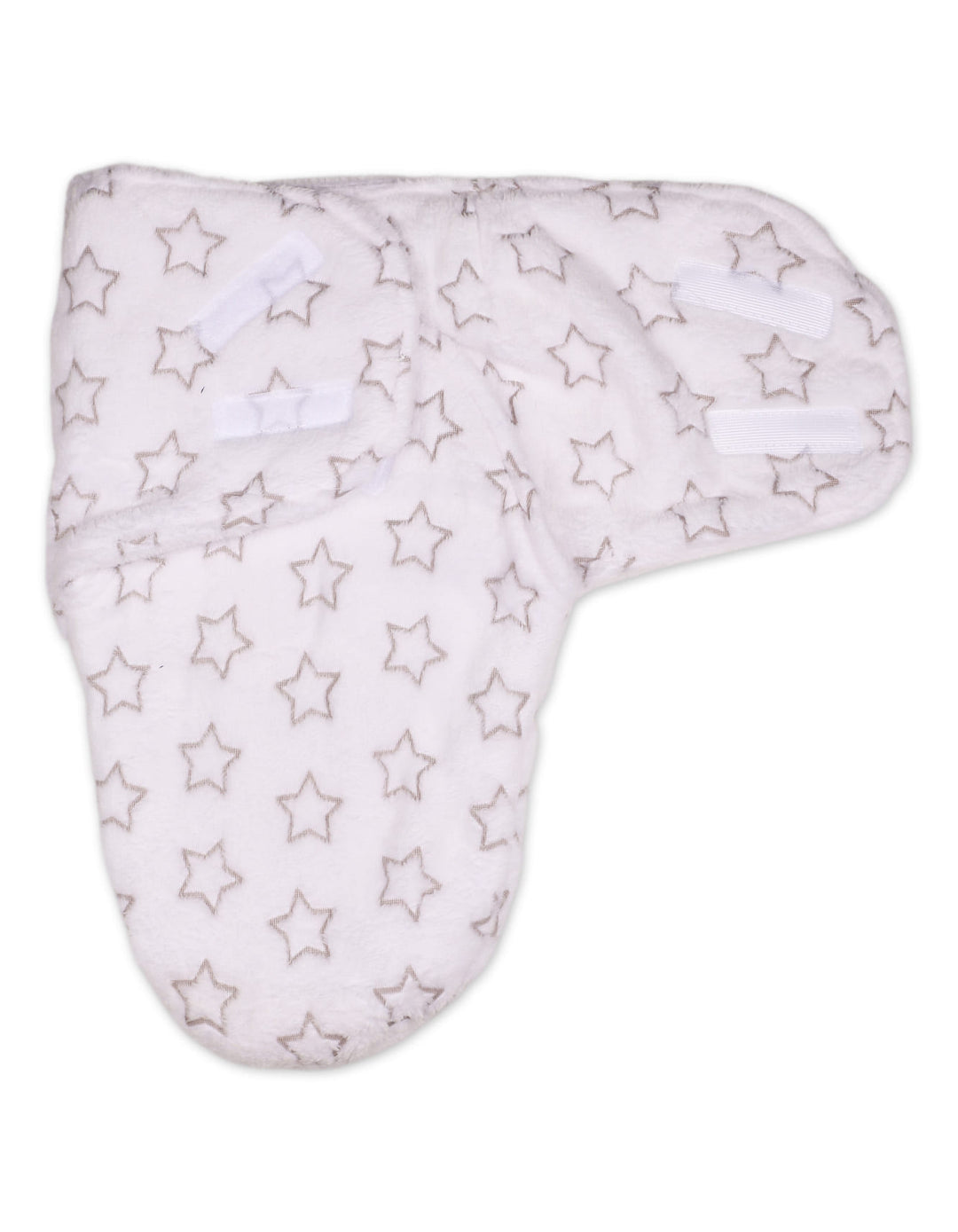 Infant Swaddle Wrap with Velcro Closure Star White and Grey at Zubaidas