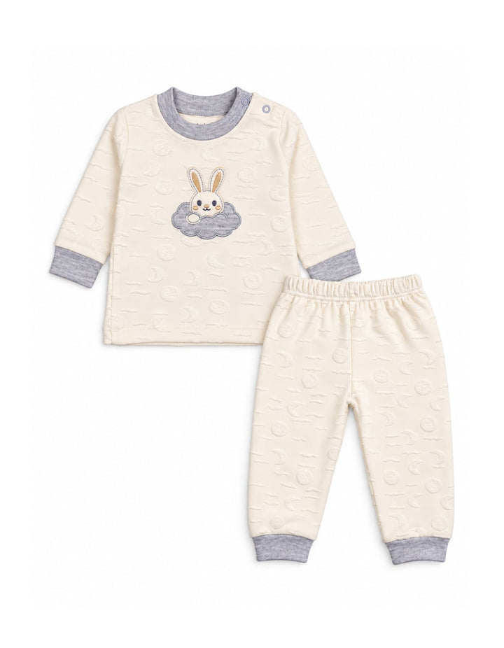 Infant Winter 2 Piece Suit Set Bunny Off White and Grey at Zubaidas