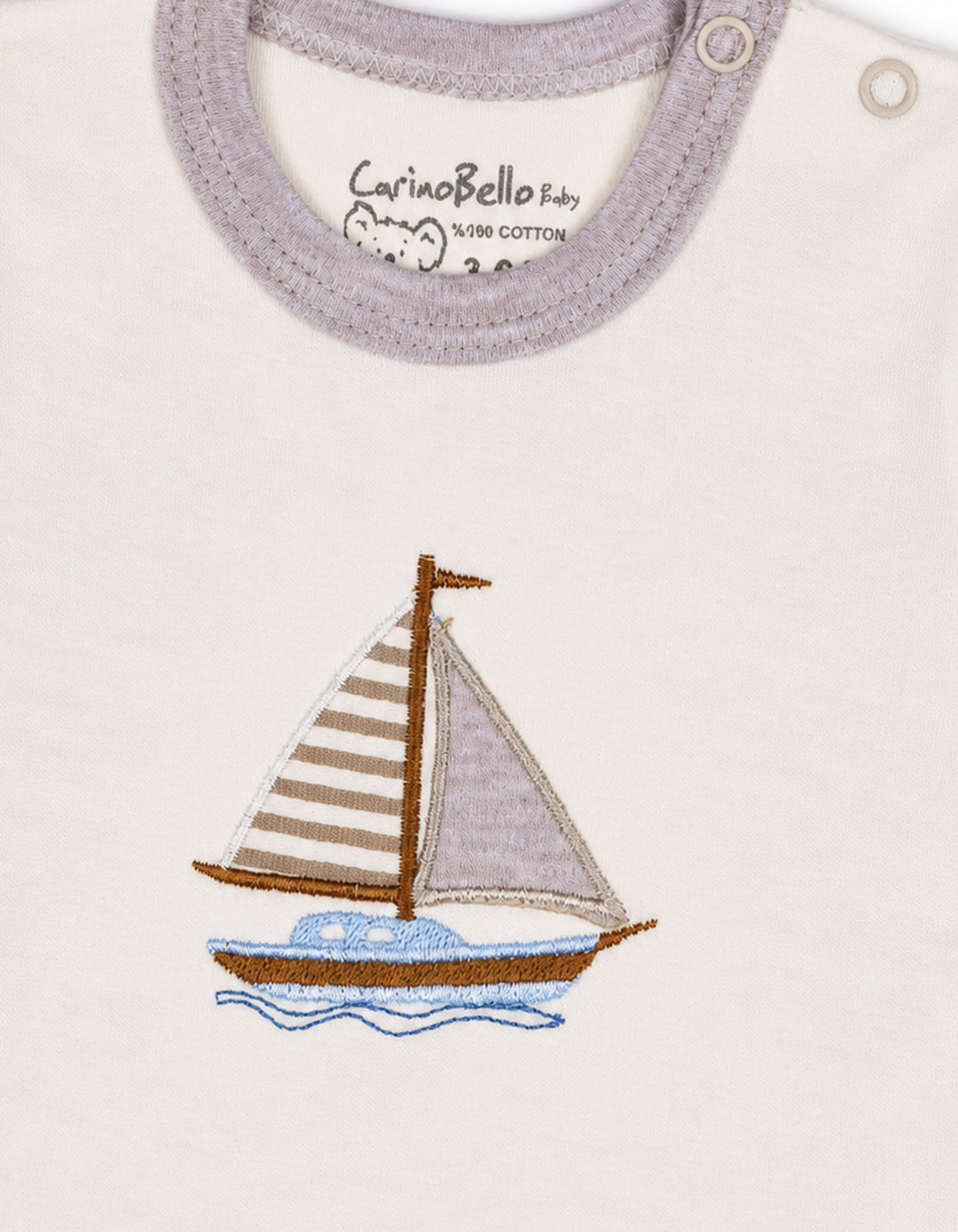 Infant Winter 2 Piece Suit Set Sailboat Beige and Off White at Zubaidas Online Pakistan