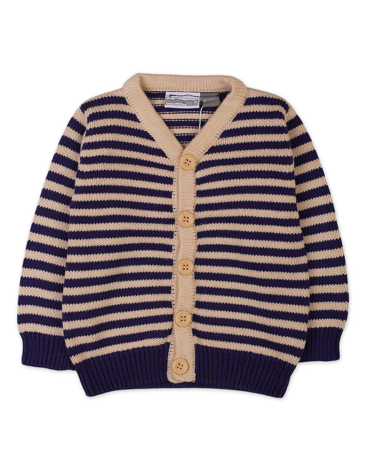 Infant Winter Knitted Suit Sets Bambies Striped Navy at Zubaidas Pakistan