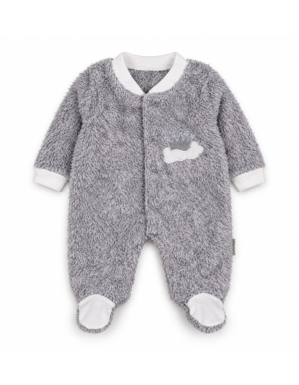 Infant Winter Sleep Suit with Cap Crown and Cloud Grey at Zubaidas Official Pakistan