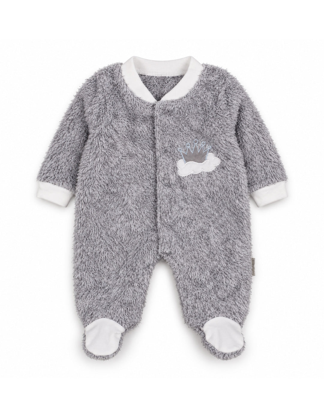 Infant Winter Sleep Suit with Cap Crown and Cloud Grey at Zubaidas Official Pakistan