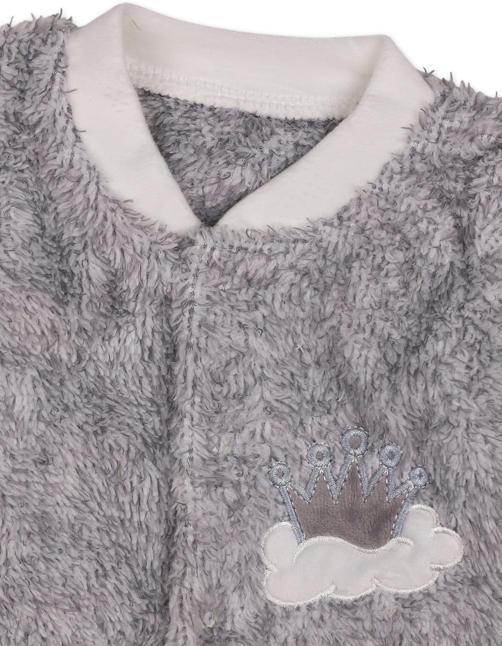 Infant Winter Sleep Suit with Cap Crown and Cloud Grey at Zubaidas Official Pakistan