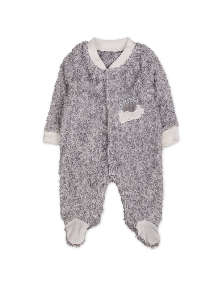 Infant Winter Sleep Suit with Cap Crown and Cloud Grey at Zubaidas Online Pakistan