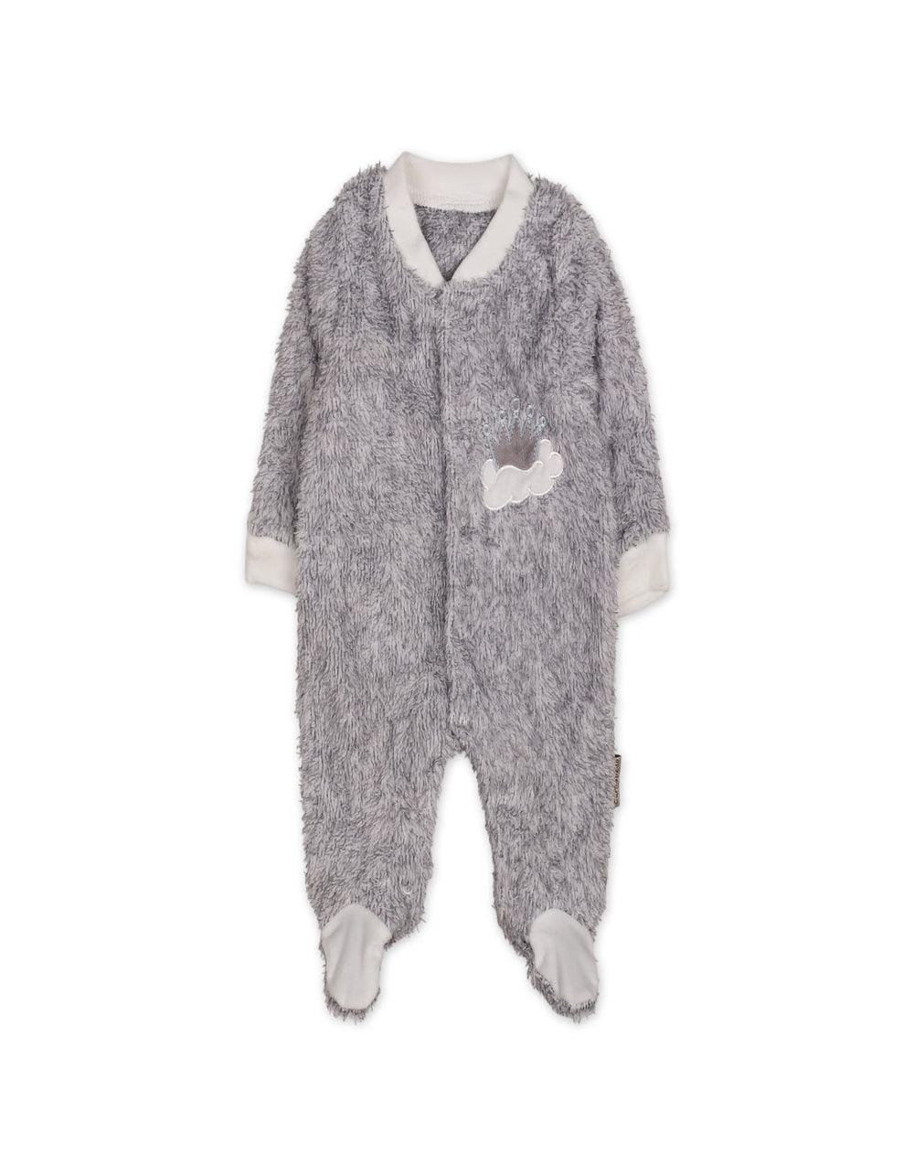 Infant Winter Sleep Suit with Cap Crown and Cloud Grey at Zubaidas Official Pakistan