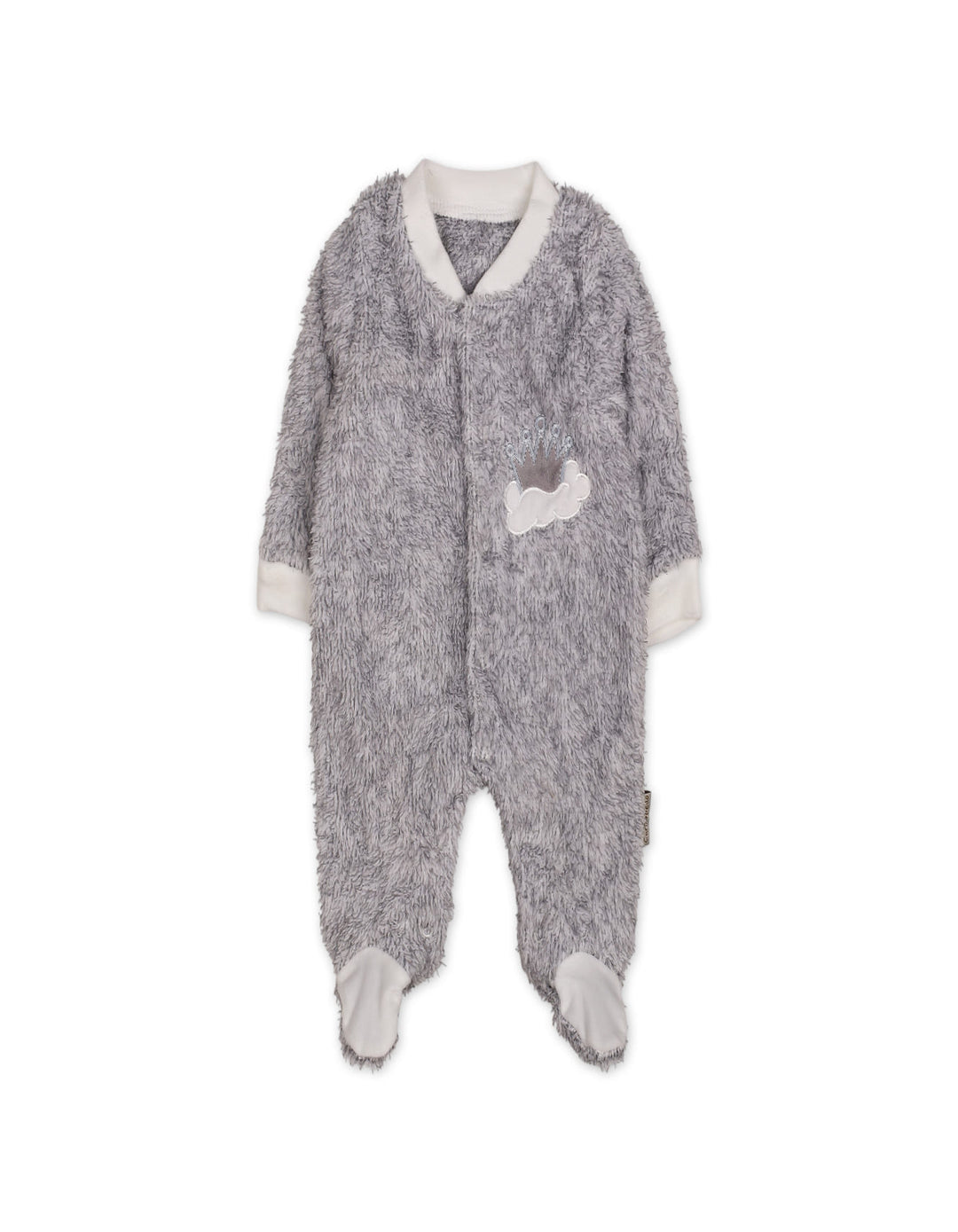Infant Winter Sleep Suit with Cap Crown and Cloud Grey at Zubaidas Official Pakistan