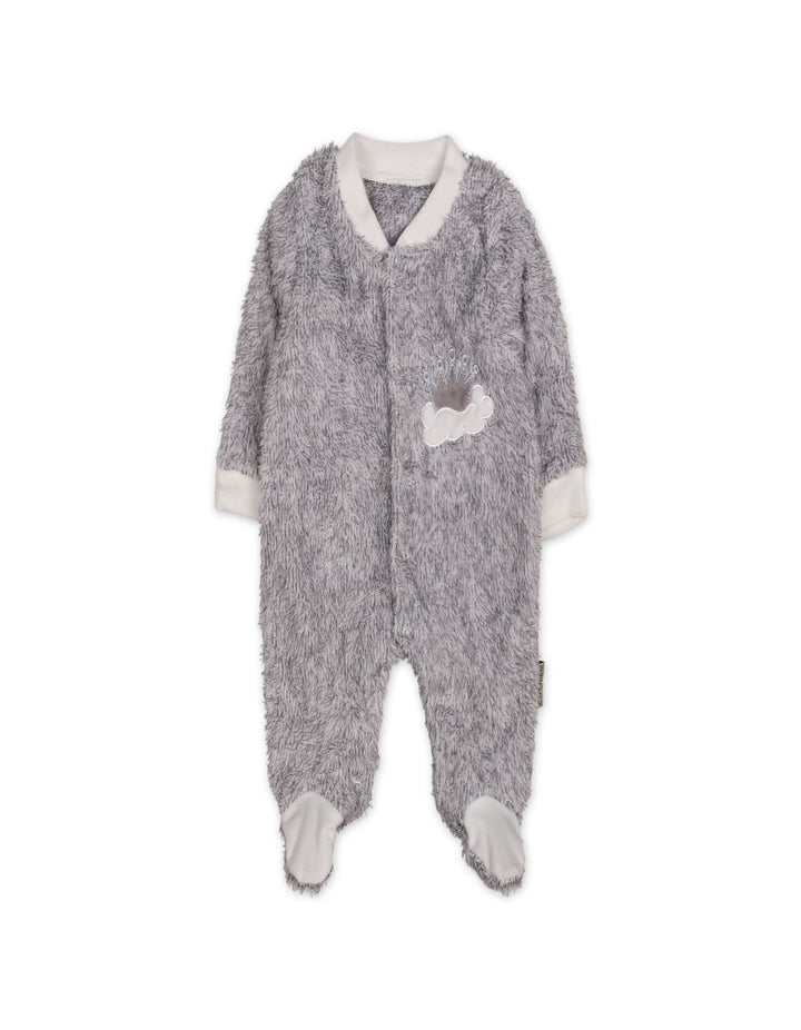 Infant Winter Sleep Suit with Cap Crown and Cloud Grey at Zubaidas Official Pakistan
