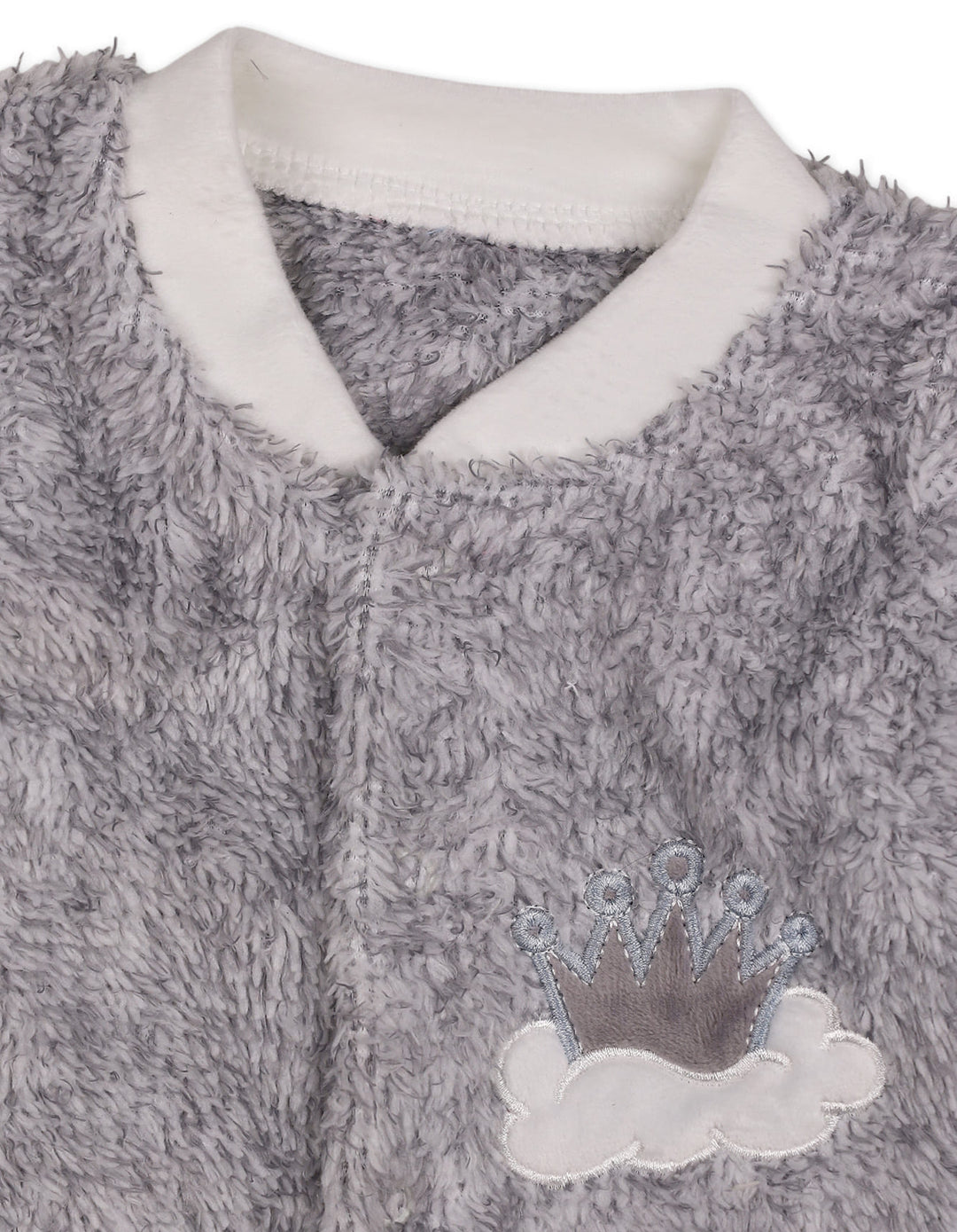 Infant Winter Sleep Suit with Cap Crown and Cloud Grey at Zubaidas Online Pakistan
