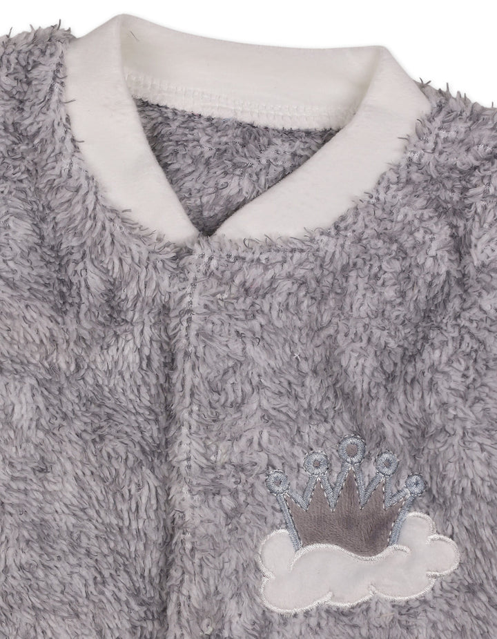 Infant Winter Sleep Suit with Cap Crown and Cloud Grey at Zubaidas Online Pakistan