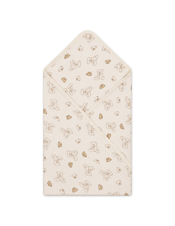 Infant Wrapping Sheet Teddy Bear Off White and Beige at Zubaidas