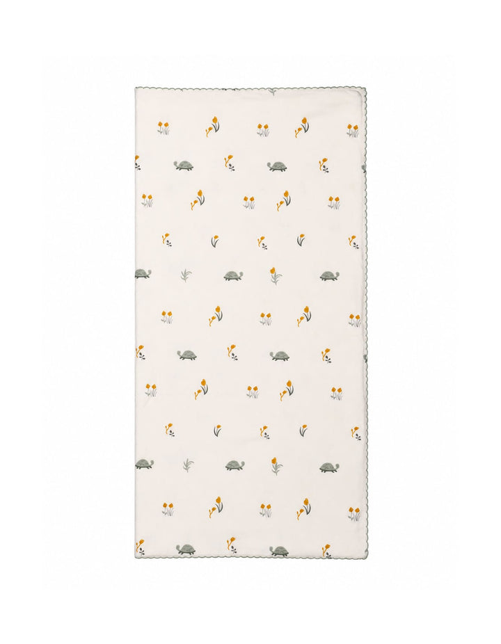 Infant Wrapping Sheet Turtle and Floral Off White at Zubaidas