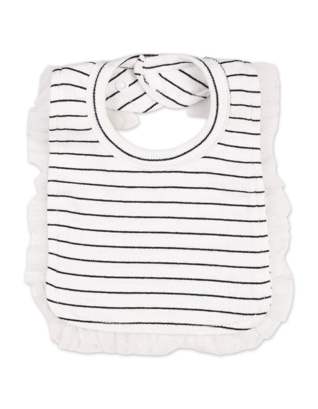 Infants Baby Girls Winter Tulle Romper with Bib Bambies Striped White at Zubaidas Official Pakistan