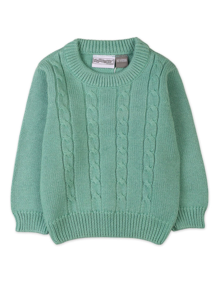 Infants Baby Girls Winter Woolen Tops Bambies Cable Knit Mint Green at Zubaidas