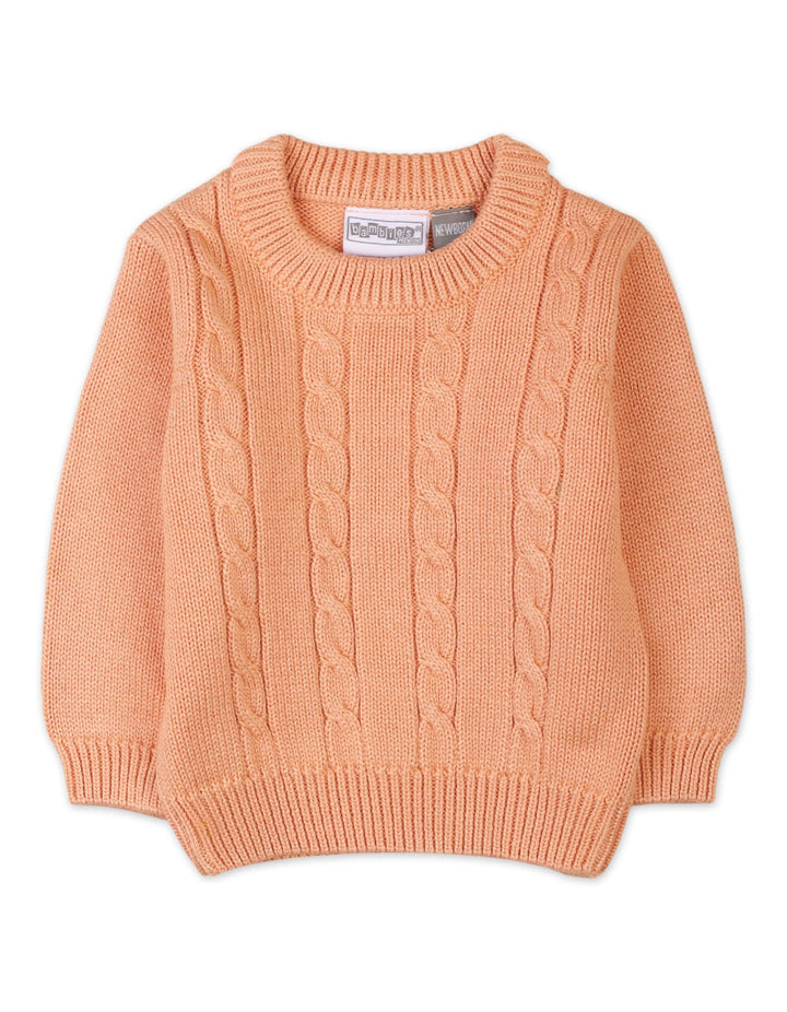 Infants Baby Winter Knitwears Bambies Cable Knit Peach at Zubaidas
