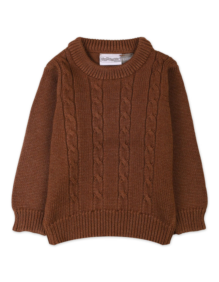 Infants Baby Winter Sweaters Bambies Cable Knit Brown at Zubaidas