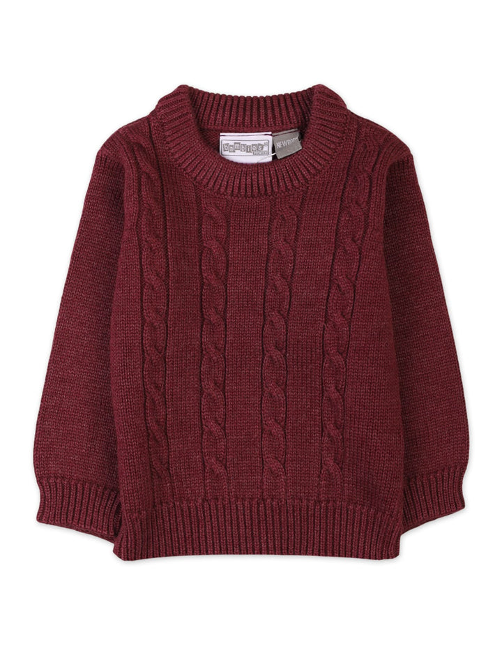 Infants Baby Winter Sweaters Bambies Cable Knit Burgundy at Zubaidas