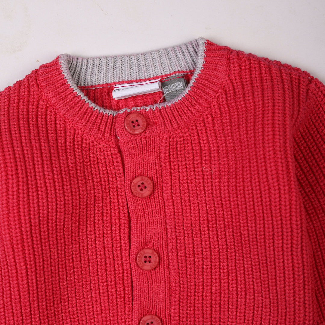 Infants Knitted Winter Suit Set Bambies Dark Pink at Zubaidas Official Pakistan