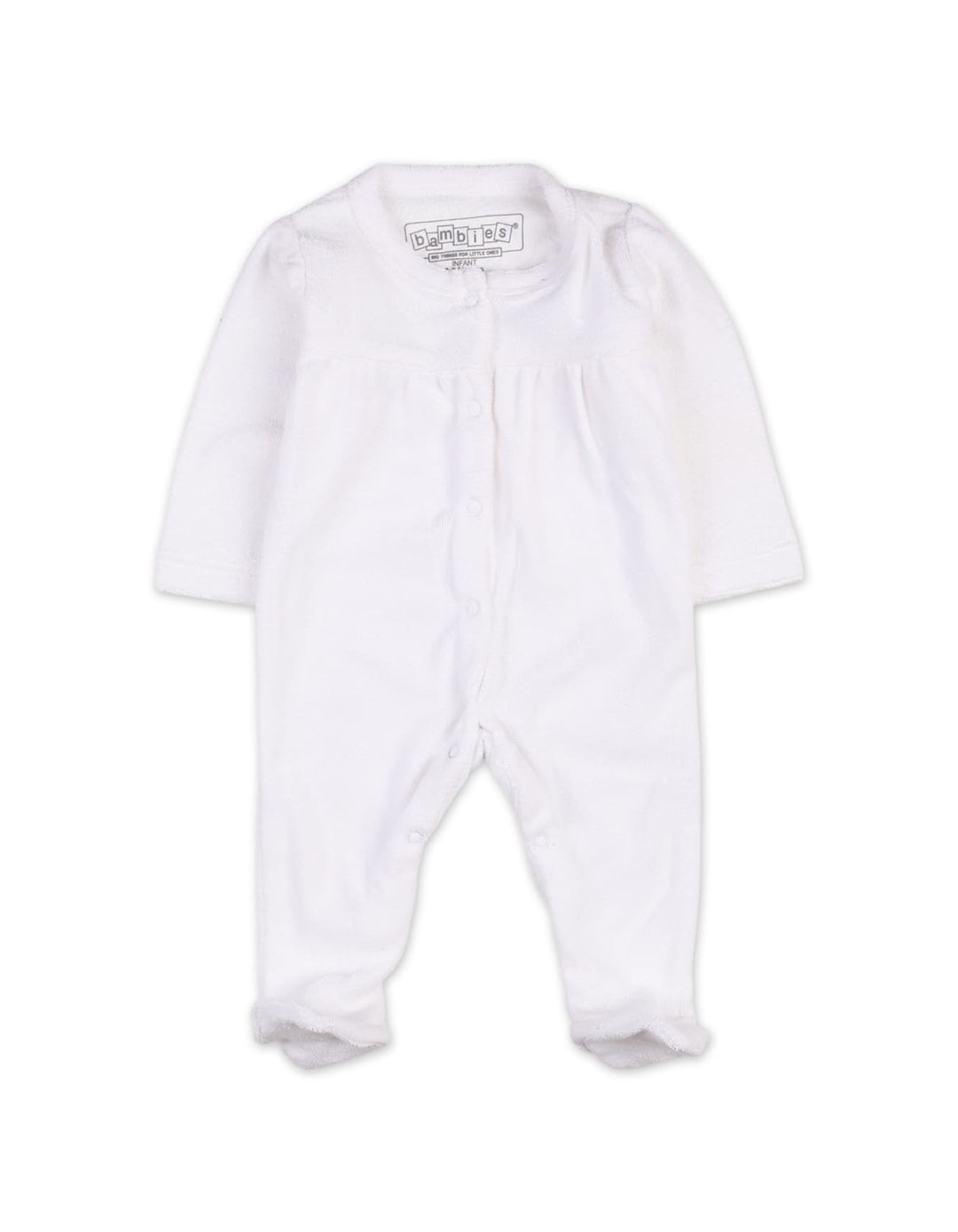 Infants Winter Onesie Bambies Pleats White at Zubaidas