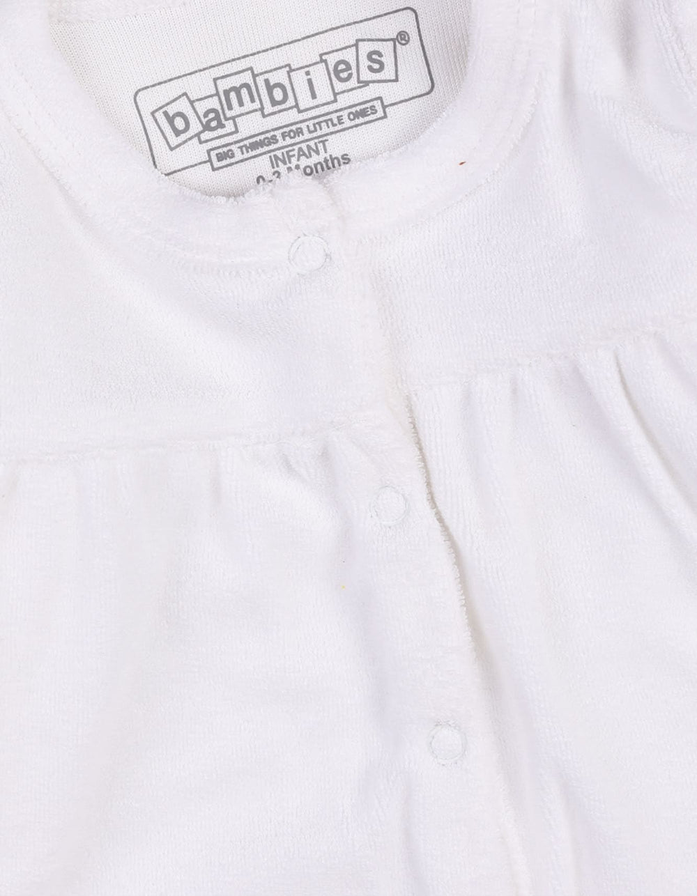 Infants Winter Onesie Bambies Pleats White at Zubaidas Pakistan