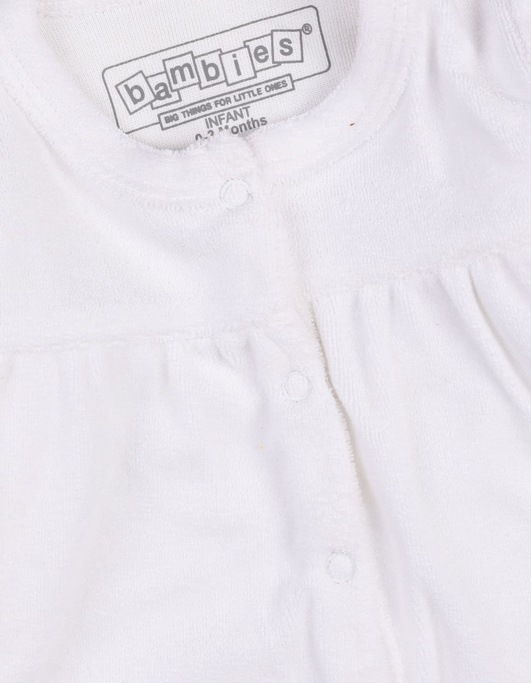 Infants Winter Onesie Bambies Pleats White at Zubaidas Pakistan