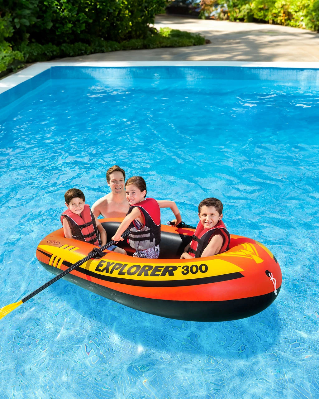 INTEX Explorer 300 Inflatable Boat Set 3 Person at Zubaidas Official Pakistan
