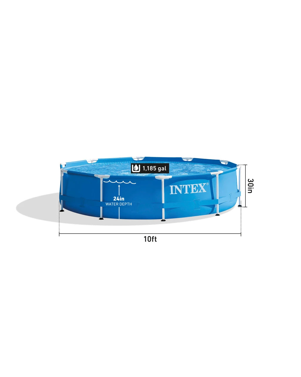 INTEX Metal Frame 10ft x 30in Above Ground Pool at Zubaidas Official Pakistan