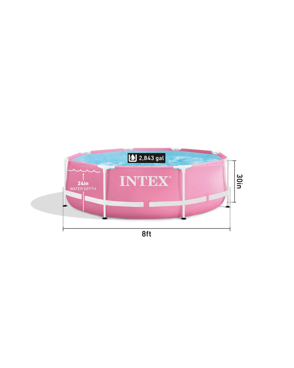 INTEX Pink Metal Frame Above Ground Pool 8ft x 30in at Zubaidas Official Pakistan